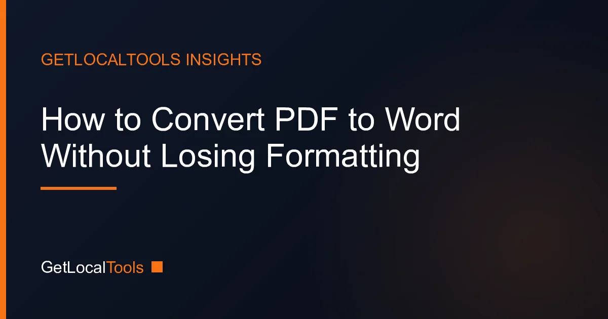 How to Convert PDF to Word Without Losing Formatting Banner