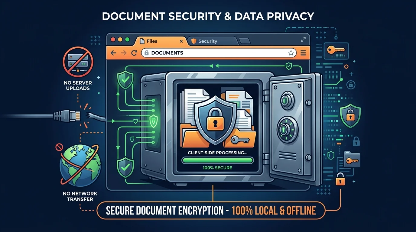 Privacy-First Client-Side PDF Processing Illustration
