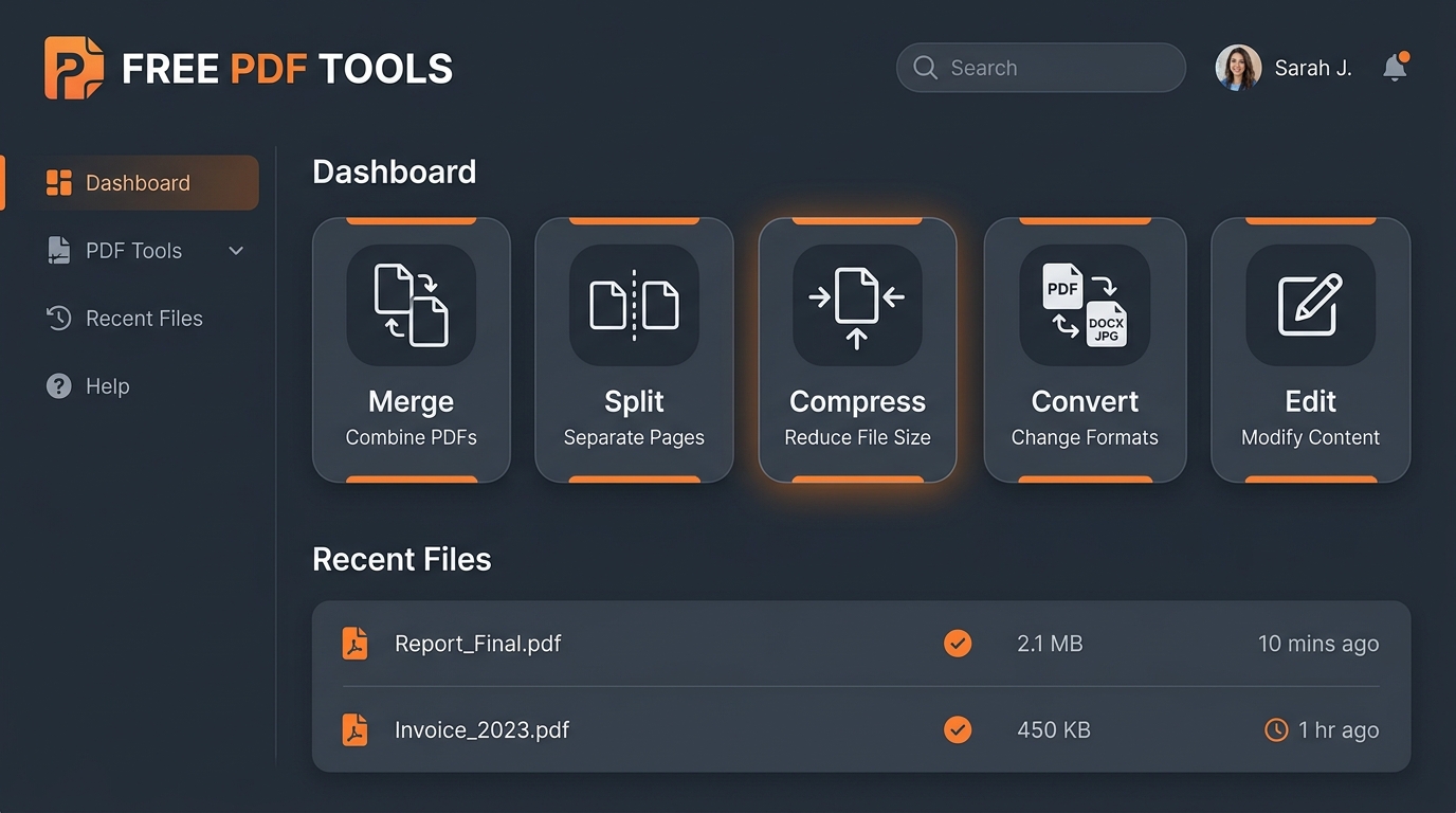 Free PDF Tools Dashboard Banner